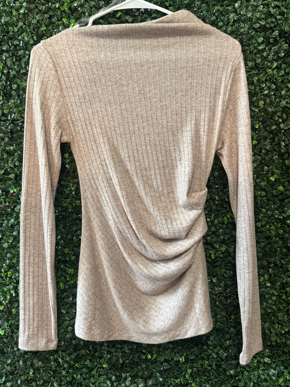 LOFT Heathered Cozy Ribbed Asymmetric
Neck Top - Picture 5 of 8